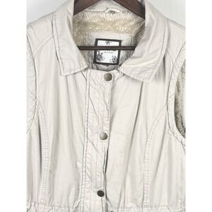 Snobbish Collection‎ Tan Utility Vest Mens Large Sherpa Lined Cotton Canvas